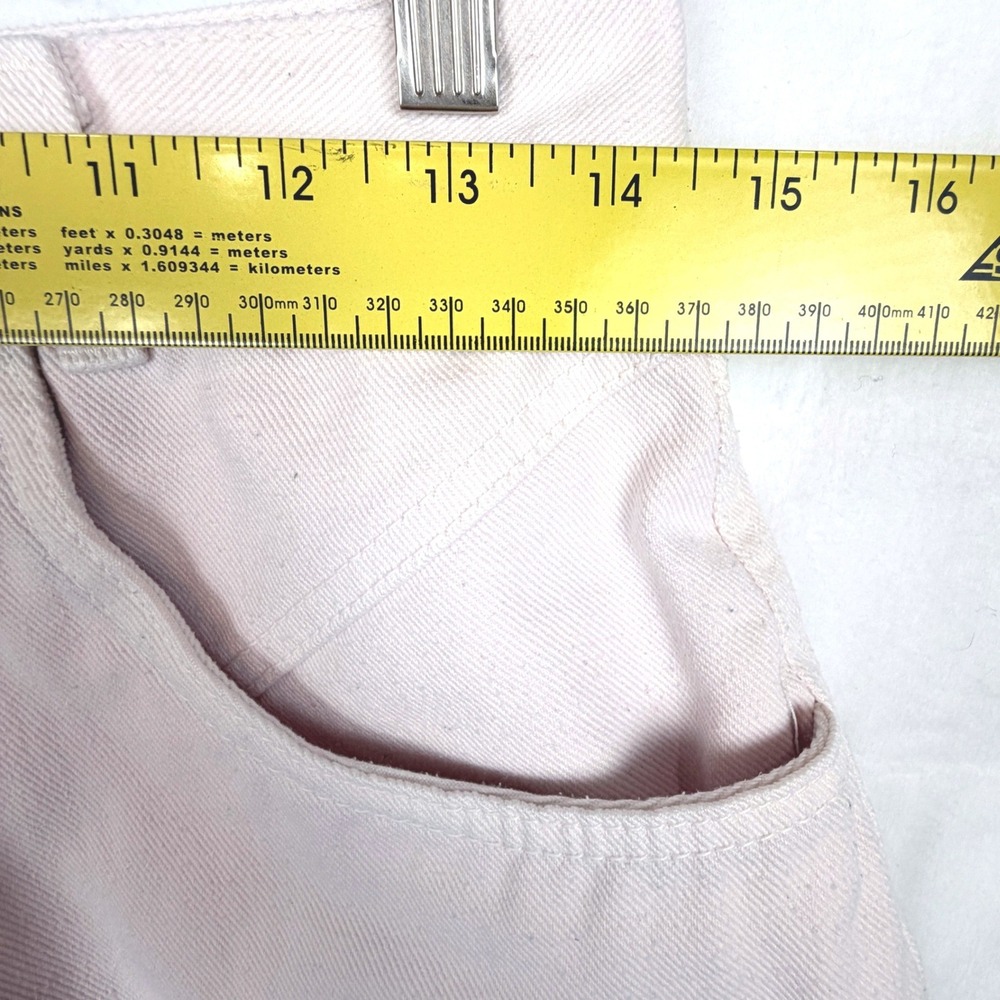 Bill Blass 12 Blush Pink High Rise Cuffed Mom Vintage 90s Designer Denim Shorts - Picture 6 of 13